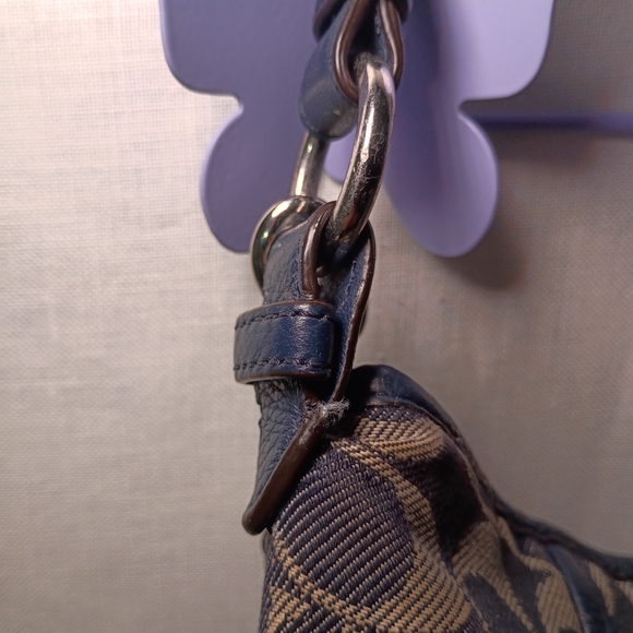 Coach Canvas and Leather Shoulder Bag - Black and Brown - Picture 6 of 14